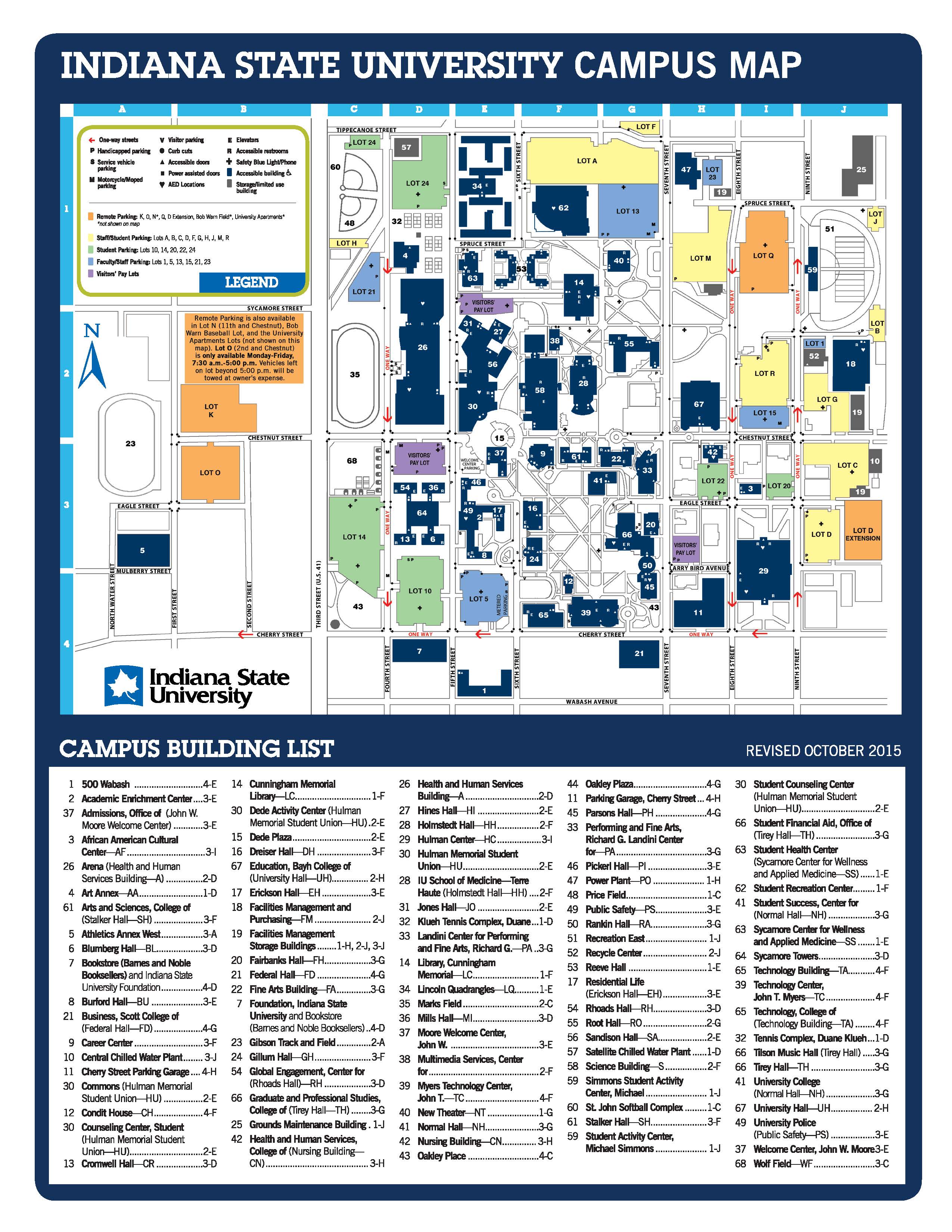 Campus Map Indiana State University Venue Events